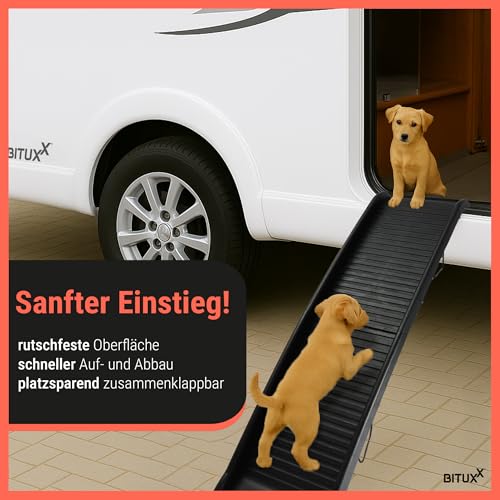 BITUXX® Hunderampe Hunde Einstiegshilfe Autorampe Hundetreppe Hundetransport Klappbar aus Kunststoff