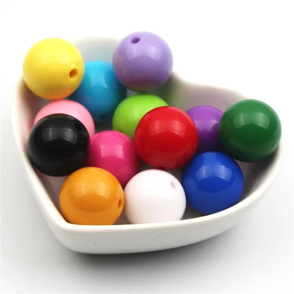 akrylowe koraliki rzemieślnicze, Wielokolorowe okrągłe koraliki akrylowe 6-20 mm w opakowaniu 330 sztuk do wyrobu biżuterii(Black,10mm 50pcs)