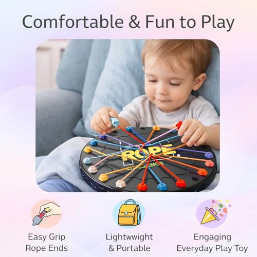 Image of SIGNAMIO Rubber Band Rope Puzzle Challenge Game, Strategic Board Games and Logic Fun, Games for Adults at Home and Families, Creative Board Games for 10+ Years Skill Building