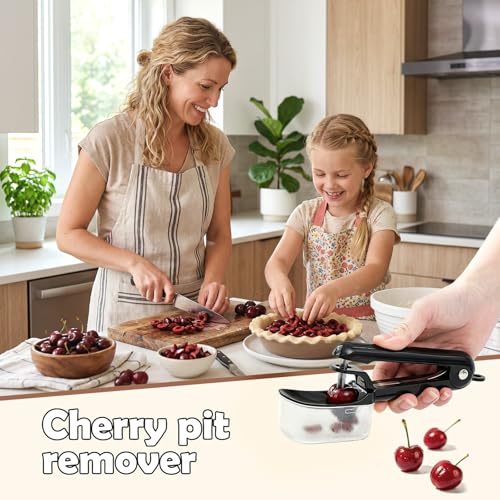 Cherry Pitter Tool, Stainless Steel Cherry Pitter with Built-in Pit Catcher - Food Grade ABS & Steel Core Remover, Ergonomic Grip, Safety Lock, Dishwasher Safe by ZestKiidek - Image 7