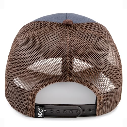 Boné Aba Curva Masculino Trucker Telinha Redinha Vários Modelos (BR, Alfa, Único, Camurça/Azul/Marro