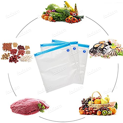 Kit 6x Saco Vácuo Culinario p/Alimento Reutilizável Grande