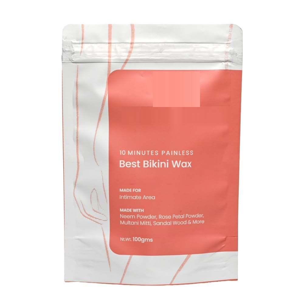 Bikini Wax Powder 10 Minutes Herbal Hair Removal Wax Easy to use at home, No chemicals - No Irritation, No Skin rashes for Women and Girls (100g) (Bikini Wax)