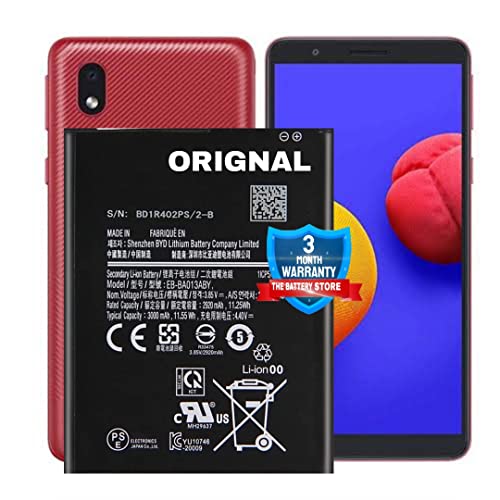 Image of THE BATTERY STORE Original Battery EB-BA013ABY for Samsung Galaxy A01 Core SM-A013F, SM-A013F /DS, SM-A013G, SM-A013G /DS, SM-A013M with 3 month warranty and high capacity battery backup. Carefully check your phone model and purchase. (FOR SAMSUNG A01 CORE)