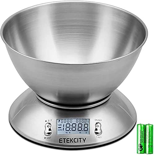 Miniatura 2 de Etekcity Báscula de alimentos con cuenco, temporizador y sensor de temperatura, peso digital de cocina para cocinar y hornear, 2.06 cuartos de