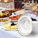 25 Cuencos Desechable de Plástico Elegante con Borde Dorado, 19cm/360ml - Bol...