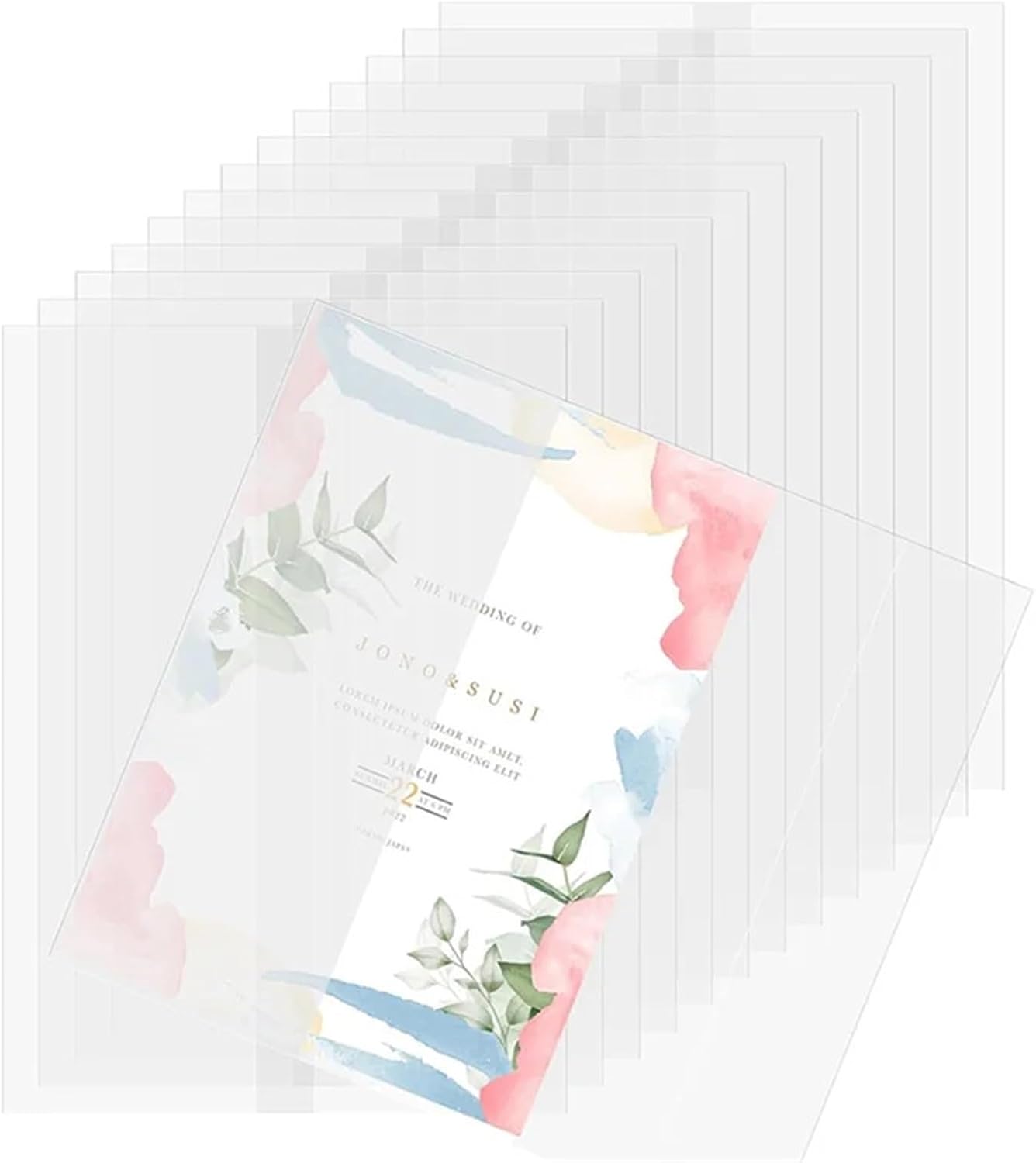 Wedding Invitation Sleeves 120 Pcs Vellum Jackets for 5X7 Invitations Pre-Folded Vellum Paper Wedding Invitation Wraps Translucent Paper