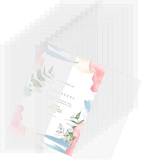 Pre-Folded Vellum Jackets 120 Pcs Vellum Jackets For 5X7 Invitations Pre-Folded Vellum Paper Wedding Invitation Wraps Translucent Paper