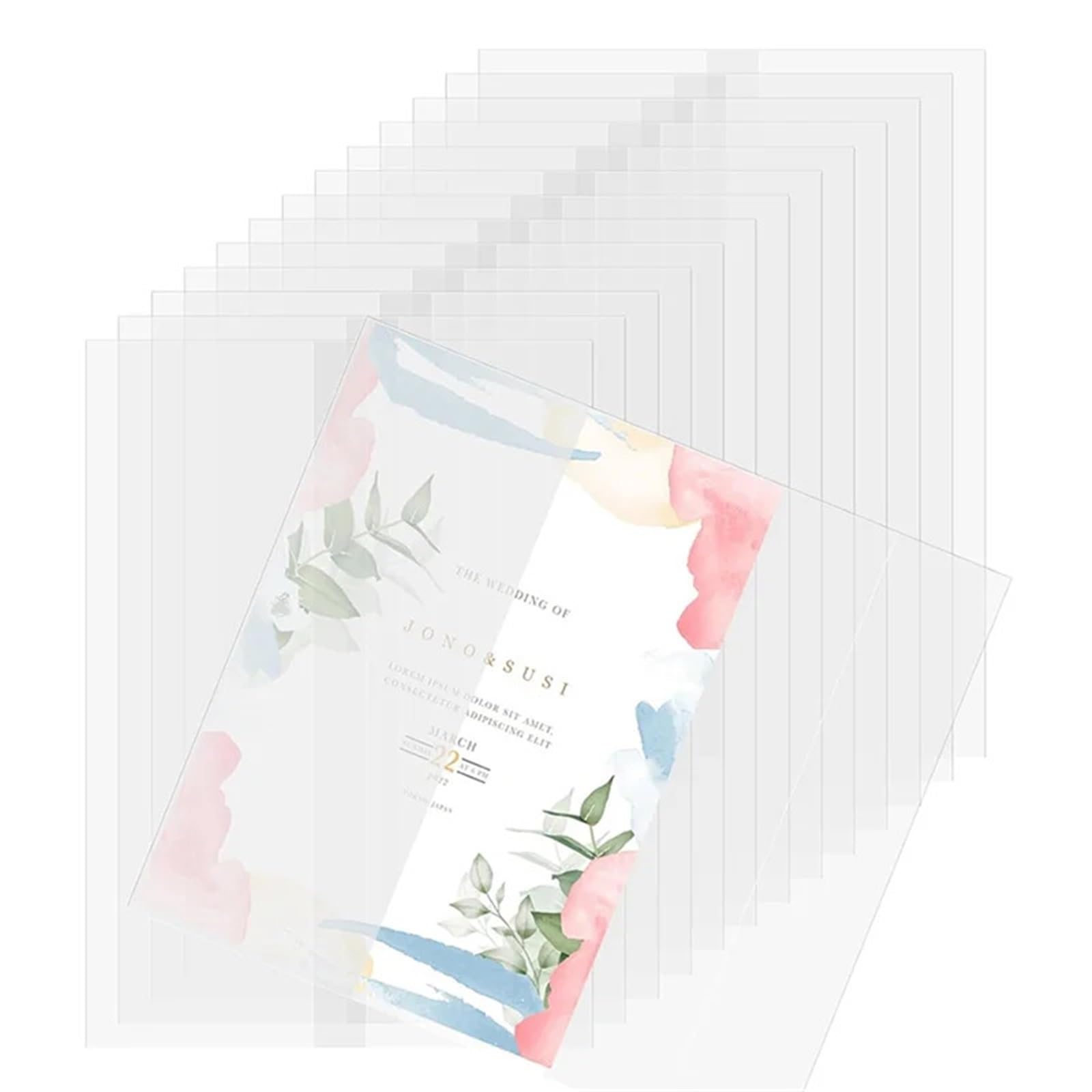 Wedding Invitation Sleeves 120 Pcs Vellum Jackets for 5X7 Invitations Pre-Folded Vellum Paper Wedding Invitation Wraps Translucent Paper