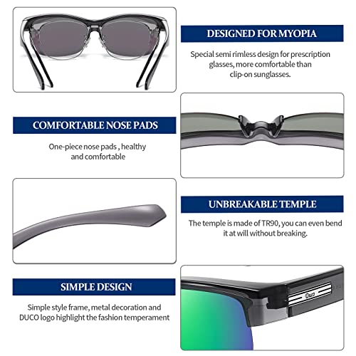 Image of DUCO Polarized Fitover Sunglasses UV400 Protection & HD for Unisex 8960