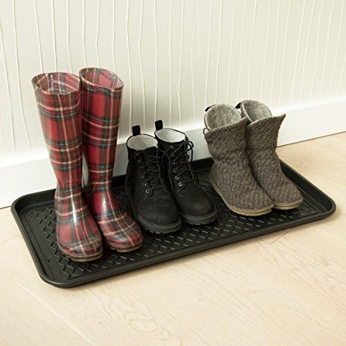 Navaris Set of 3 Shoe Drip Trays - Multi-Purpose Boot Tray for Rain Boots, Winter Boots, Wellies - For Indoor and Outdoor Use in All Seasons - XL