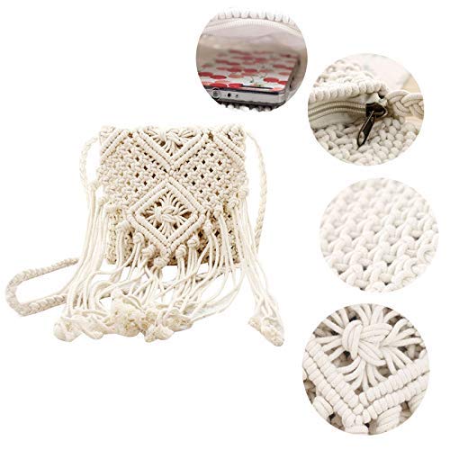 Women Tassel Shoulder Bag Bohemian Beach Crochet Messenger Bags2