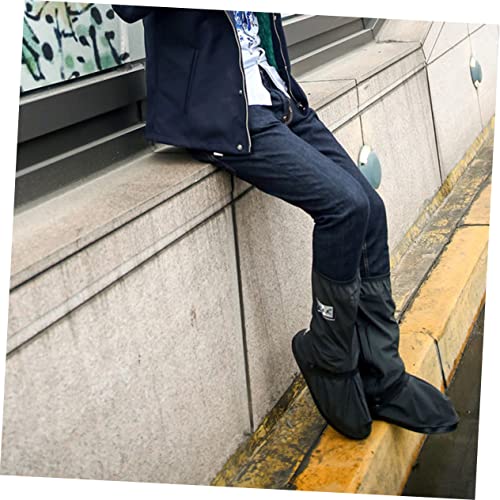 Cubiertas impermeables para calzado POPETPOP, reutilizables y antideslizantes, talla M, color negro, para actividades al aire libre en días de lluvia miniatura 2