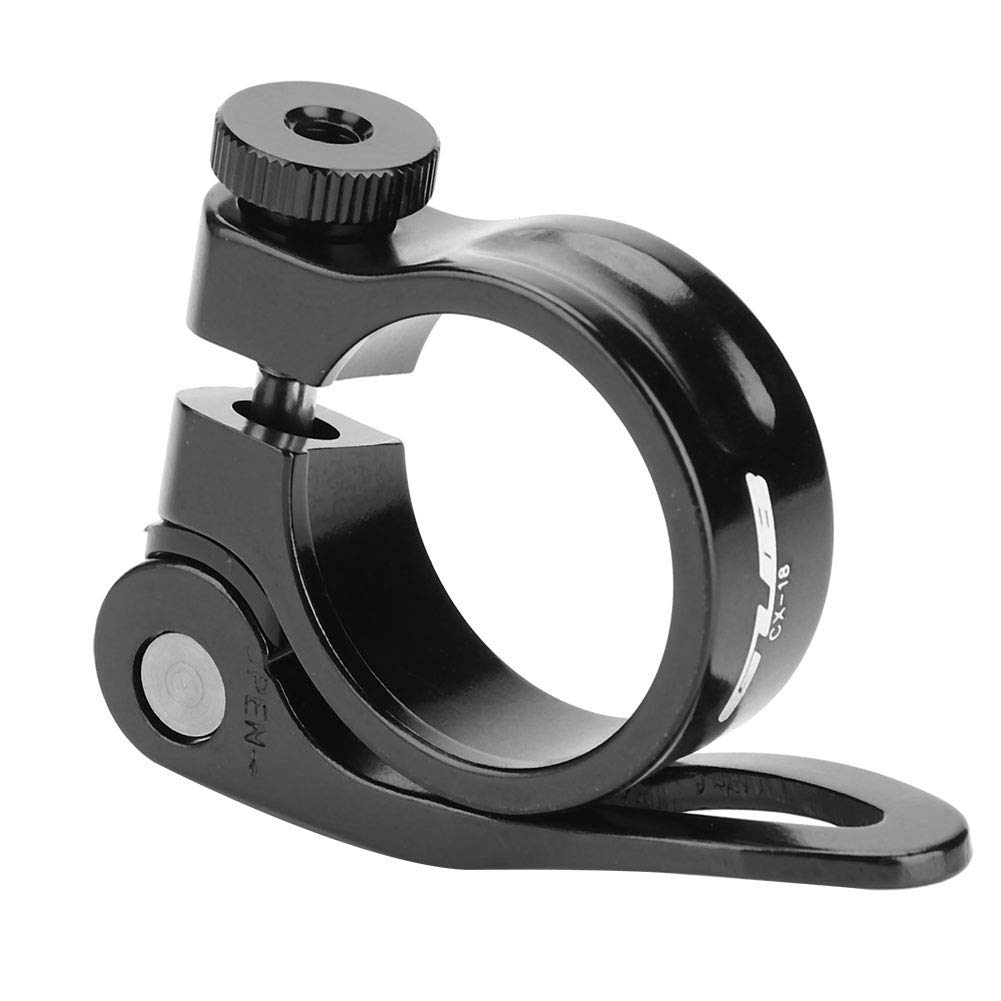 Keenso Mocowanie drążka rowerowego, CX-18 szczypce do siodełka ze stopu aluminium 31,8 mm szybkie zwolnienie roweru szosowego, zacisk do siodełka rowerowego (czarny)