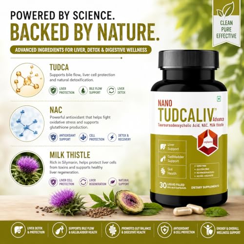 Image of Tudca Advance Liver Detox & Gut Health | Milk Thistle, NAC & TUDCA | Supports Fatty Liver, Digestive Health & Detoxification - 90 Vegan Liquid Capsules (Pack Of 3)