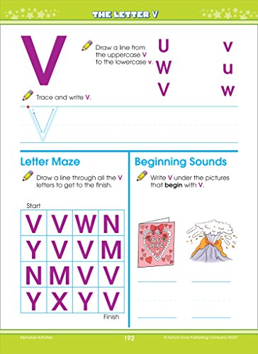School Zone - Big Alphabet Workbook - 320 Pages, Ages 3 To 5, Preschool To Kindergarten, Beginning Writing, Tracing, Abcs, Upper And Lowercase Letters, And More (School Zone Big Workbook Series) #TOP3