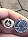 Solid 925 Sterling Silver - Mens Freemason Ring - Black Onyx 14k Gold Finish Masonic Ring - Sizes 7-13 (7)
