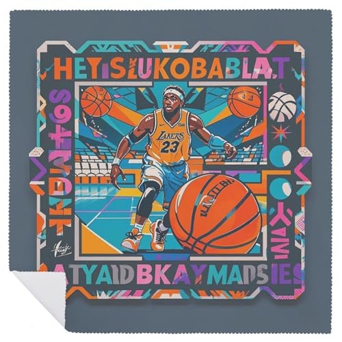 Servilletas de tela cuadradas blancas con tema baloncesto 6 pcs miniatura 6