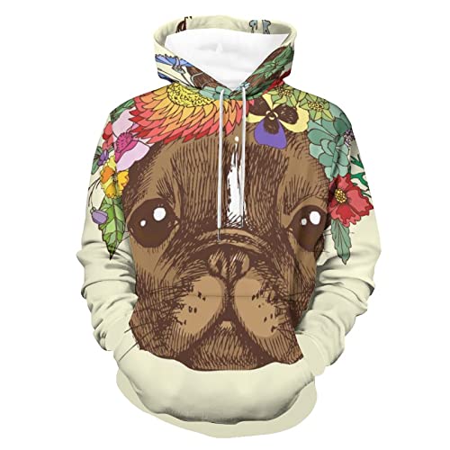 Sweat à capuche fleurs UMENG pour homme et femme pull unisexe taille S