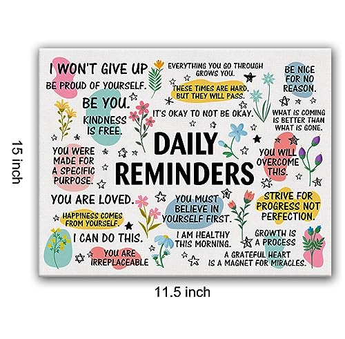 Inspirational-Daily-Reminders-Poster-Canvas-Wall-Art-for-Office-Home-Decor-Positive-Affirmation-Canvas-Print-Wall-Art-Painting-Framed-Encouragement-Gifts-Easel-Hanging-Hook-12x15-Inch