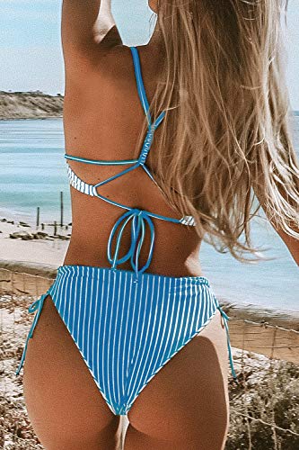 Image of CUPSHE Women's 2 Piece Bikini Set Back Braided Straps with Reversible Bottom