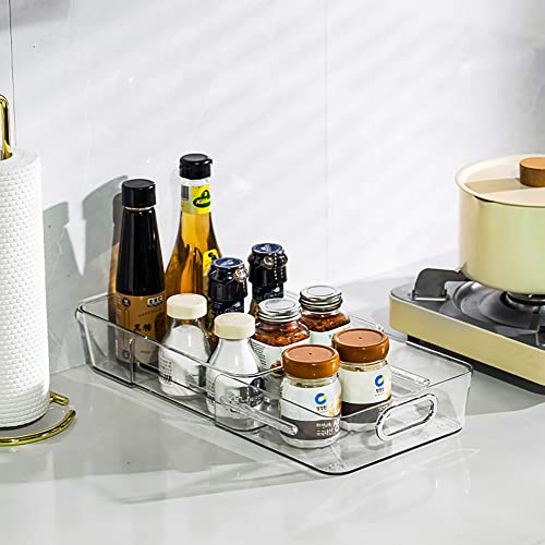 Mrpapa Bathroom Tray, Countertop Organizer Rectangle Tray - Extensible Clear Plastic Vanity Tray,15” *7.5“ Cosmetic Holder Decorative Tray Dresser Tray For Bathroom,Kitchen,Office #TOP4