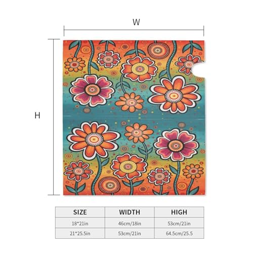 Image of Abstract Flowers Mailbox Cover Magnetic Seasonal Waterproof Mailbox Wraps Post Letter Box Decor 21x18 in