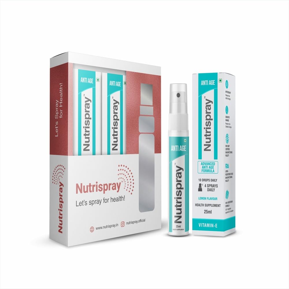 Nutrispray Anti-Age Vitamin E Mouth Spray For Glowing Face,Skin and Hair Nutrition | Faster and Better absorbtion than capsules | Pack of 3 (100 Sprays Each) (B09X1NMW57) Amazon Price History, Amazon Price Tracker