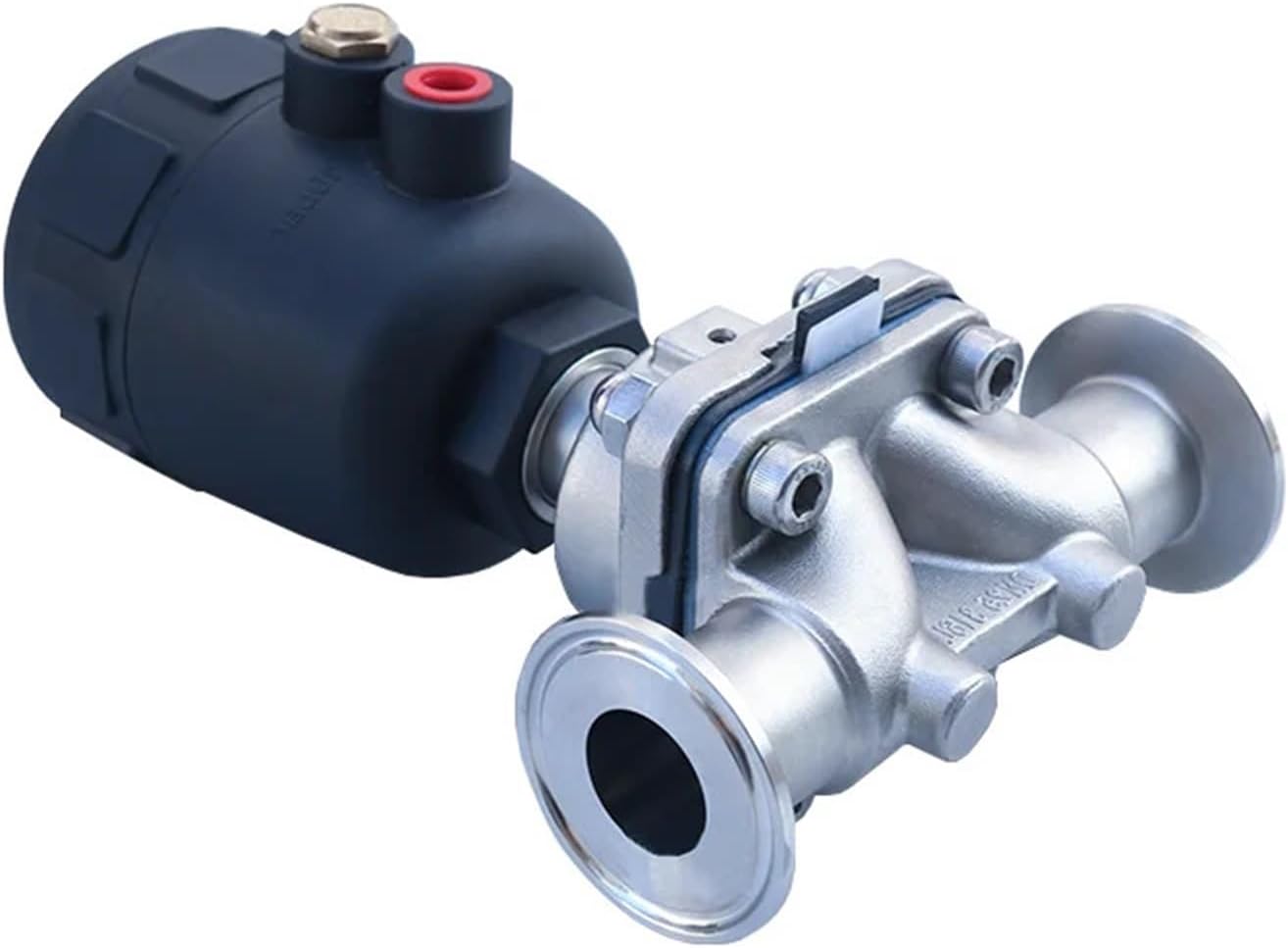 DN32 Ф32 Sanitary Pneumatic Diaphragm Valve Ferrule 50.5mm Quick Release Double Diaphragm Plastic Head Pneumatic Diaphragm Valve