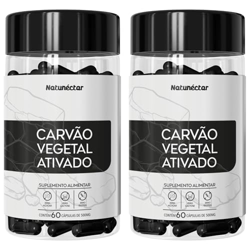 Combo 2 Carvão Vegetal Ativado Puro 60 Cápsulas Natunéctar