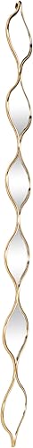 Miniatura 8 de Deco 79 Espejo de pared de metal para habitación, cadena apilada delgada, espejo de entrada de 6 capas con patrón de lágrima, espejo montado en la