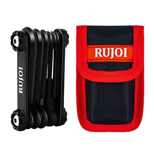 RUJOI Bike 10 Multi Tool Kit,Bike Repair Tool Set with Allen and Torx