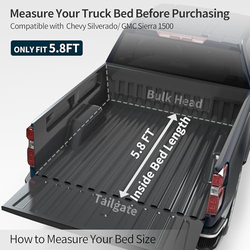 Image of OEDRO Hard Tri-Fold Tonneau Cover for 2007-2013 Chevy Silverado 1500 5.8ft