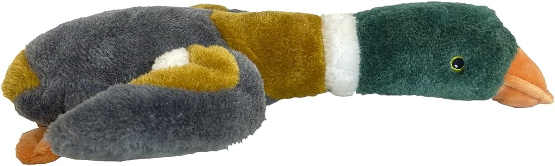 Animal Planet 12" Plush Mallard Dog Toy with Squeaker Encourages Natural Hunt & Play