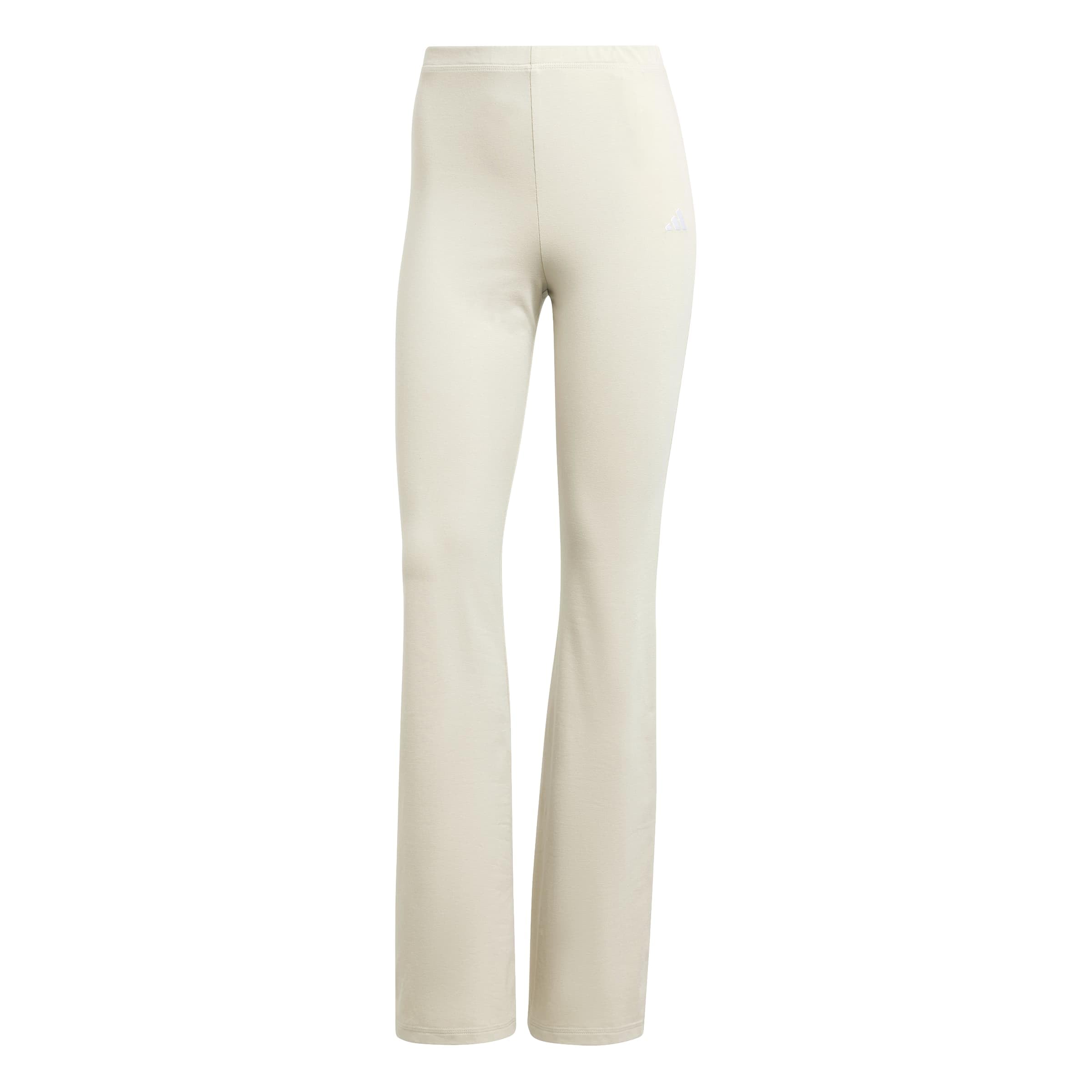 Adidas Women's Beige Flared Leggings Essentials Small Logo