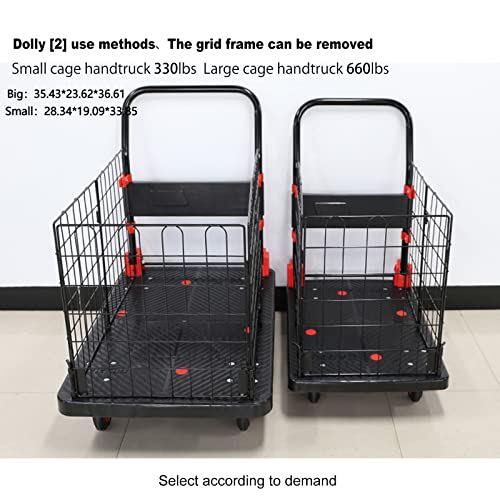 Uholan Platform Trucks Folding Hand Truck Cage Cart Carrying Weight 330Lbs Portable Platform Cart Collapsible Dolly #TOP5