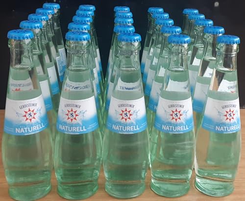 Gerolsteiner Gourmet Naturell - Agua mineral (25 x 0,25 L, incluye depósito reutilizable)