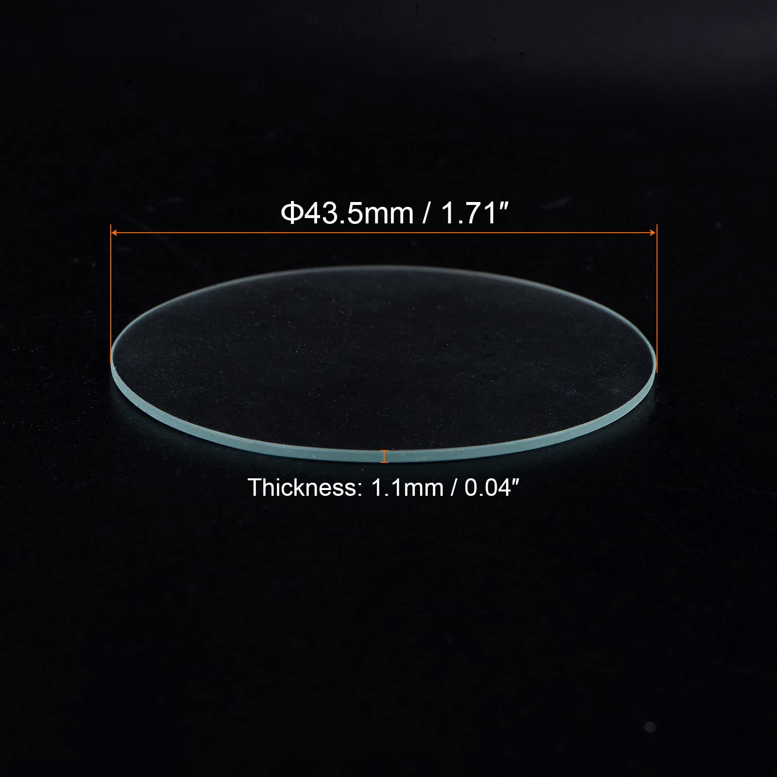 HARFINGTON 3pcs Watch Glass Crystal Lens, 43.5mm Dia. 1.1mm Edge Thickness Double Dome Round Clear Watch Glass Replacement Parts for Watchmaker Watch Glass Lens Replace