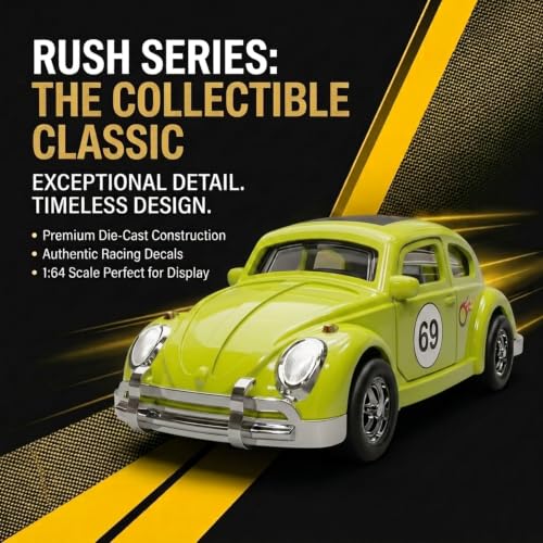 Image of Premium 1:64 Scale Die Cast Metal Toy Car Mini Collectible Vehicle with Free Rolling Wheels Realistic Metal Body Display Model for Kids Boys Girls Green Color