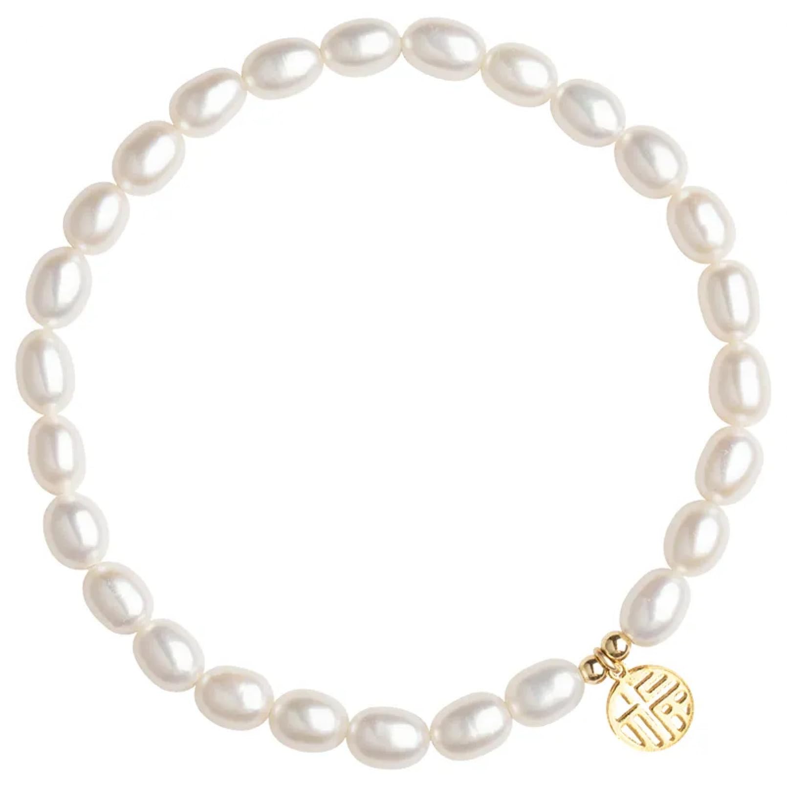 YEKIM Pulsera de cuentas de perlas de agua dulce con borla para mujer