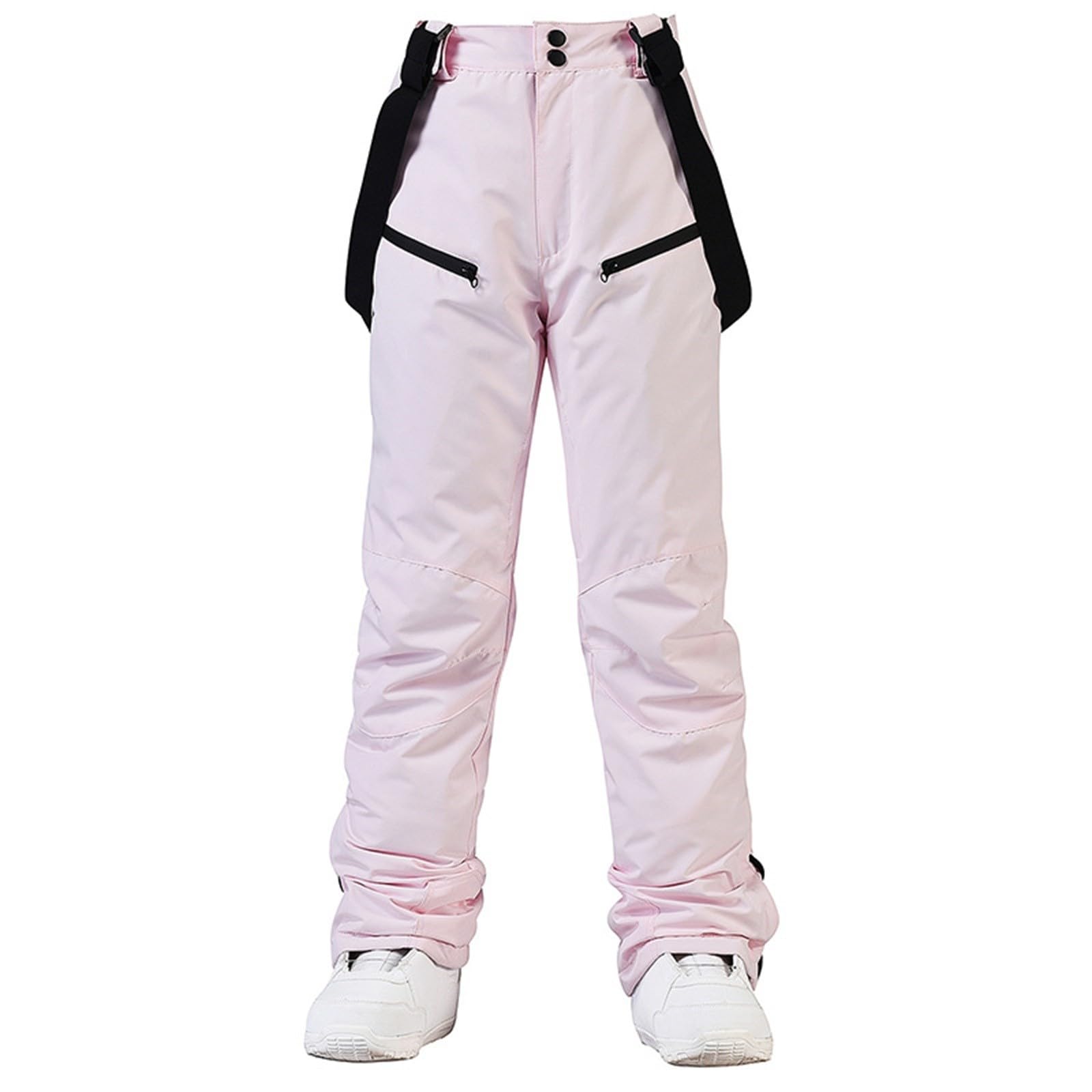 Générique Legging De Grossesse isolée pour Femme, Pantalon à Bretelles Couleur Unie Abdominale (Pink, XXXL)