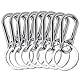 8 Stück Karabiner Schlüsselanhänger, Aus Zinklegierung Schlüsselanhänger Karabiner, Kleiner Karabinerhaken Schlüsselanhänger mit Karabiner mit Kunststoffbox für Schlüssel und Geldbörsen (Silber)