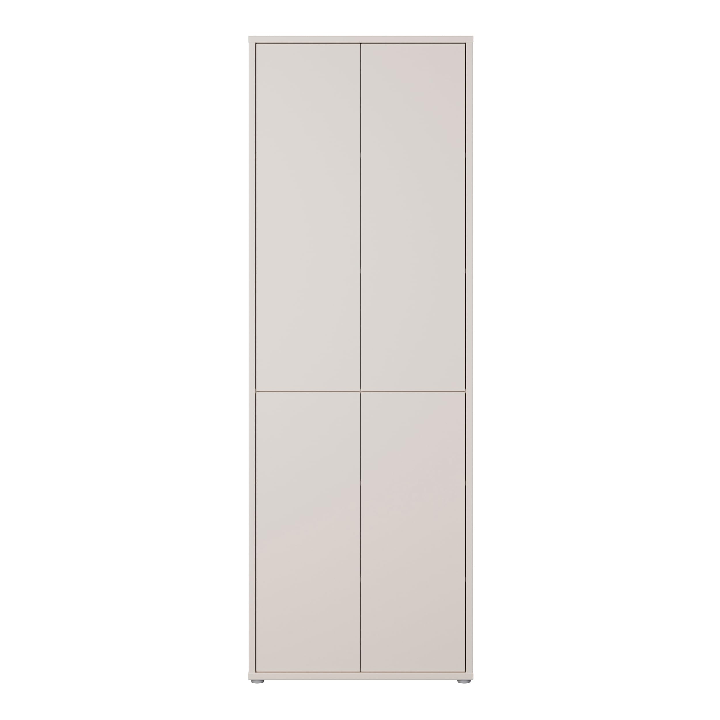 Forte Alice Springs Hochschrank 50, modern-minimalistisch, 4-türig, Wohn-/Esszimmer, Holzwerkstoff, Kaschmir Beige, 74,5 cm breit x 214,3 cm hoch x 34,9 cm tief