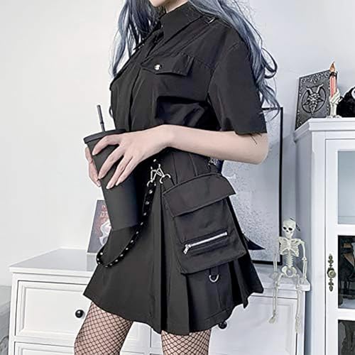 IDEALSANXUN Gothic Plaid Mini Skirts for Women Short High Waist Plaid Skirts3