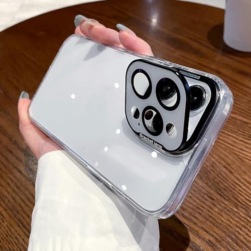 Coque iPhone 13 antichoc transparente avec support d'objectif en verre blanc