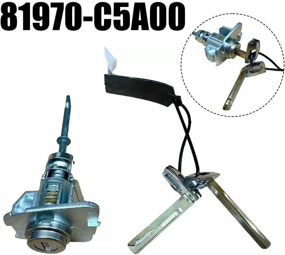 Front Left Door Lock Cylinder with Keys Sorento 2016-2020, Replacement 81970-C5A00, Black Finish, Install