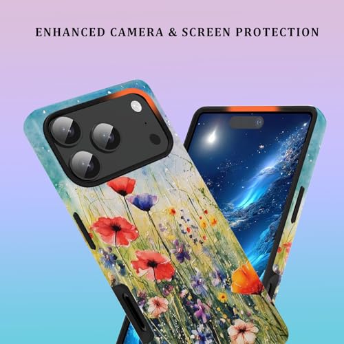 Coque iPhone 17 Pro 6,3" fleur antichoc double couche PC TPU - 5