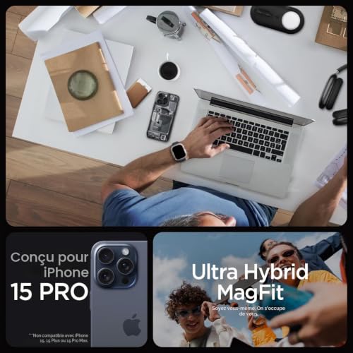 Coque MagSafe iPhone 15 Pro Spigen protection schématique - 3