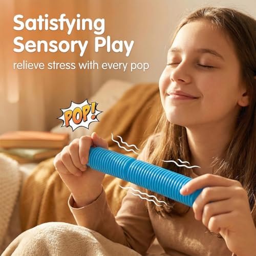 20 Stück pop Tubes, Mini Pop Röhrchen, Sensorik Spielzeug, Bunte rohre Kinder Stretch, pop röhren sensorik Spielzeug, pop Tube, sensorische Spielzeug für Kinder und Erwachsene(Ø 1,2 & 1,9 cm)