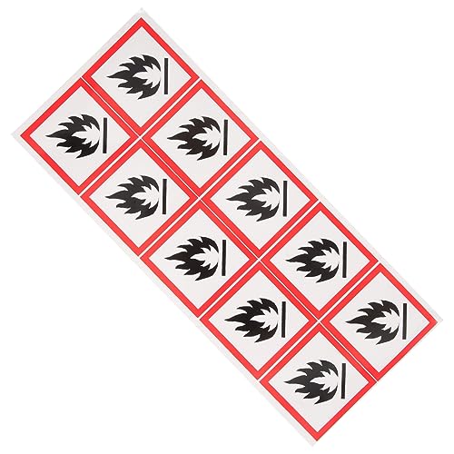 HAPINARY Carteles De Advertencia De Peligro Líquido Inflamable 5x5 Cm Adhesivo Autoadhesivo Pvc Seguridad Señalización Industrial Uso Fábricas y Lugares Públicos